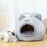 Łóżko dla zwierząt dom jaskiniowy na mata pod kuwetę dla kota produkty dla zwierząt akcesoria domowe panier pour chat koty przytulne łóżka do spania cama de gato 5